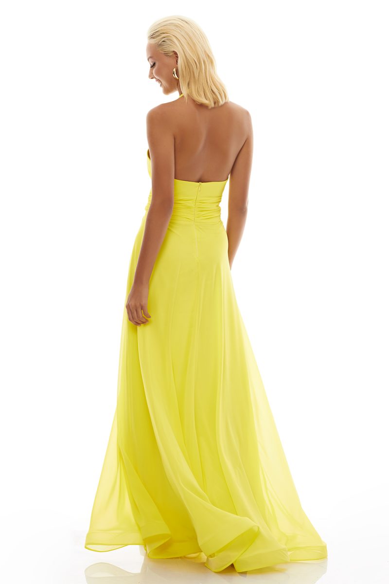 Κίτρινο Φόρεμα Halter Εξώπλατο
