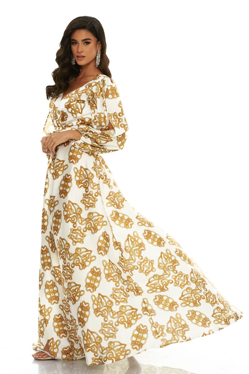 Σατέν Baroque Φόρεμα Με Glam Ζώνη