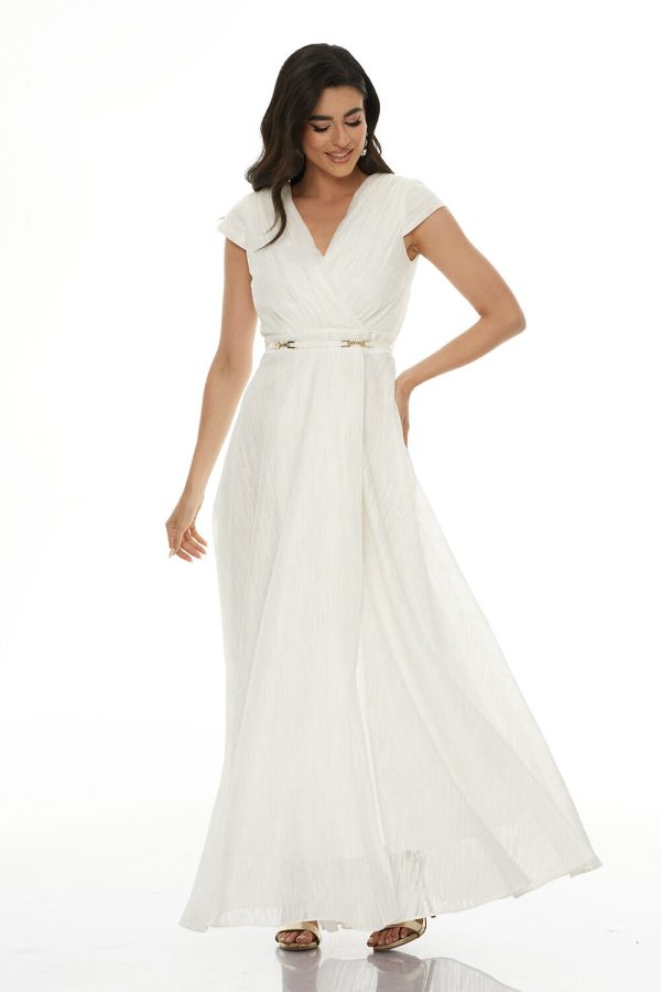 Σαγρέ Λευκό Φόρεμα
