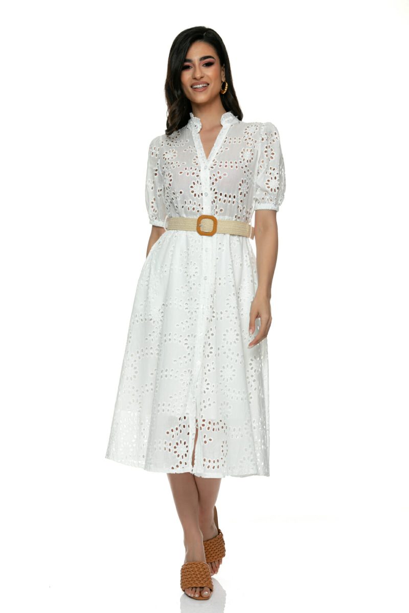 Λευκό Κιπούρ  φορεμα