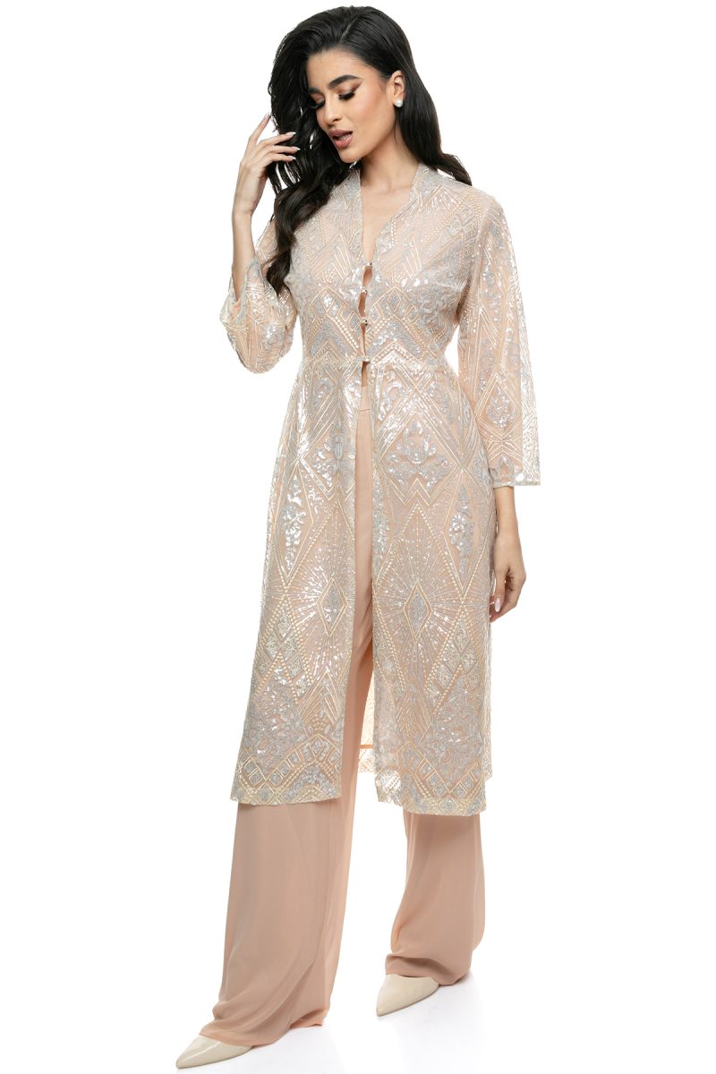 Φόρεμα Bodycon Φούξια με Ελαστική Ύφανση και Διχτυωτά Μανίκια