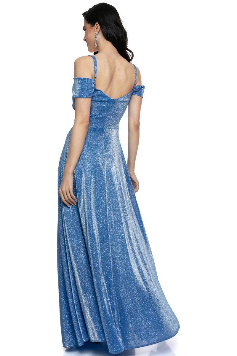 Φόρεμα Grecian λουρεξ με Κομψά Πέστα Μανίκια