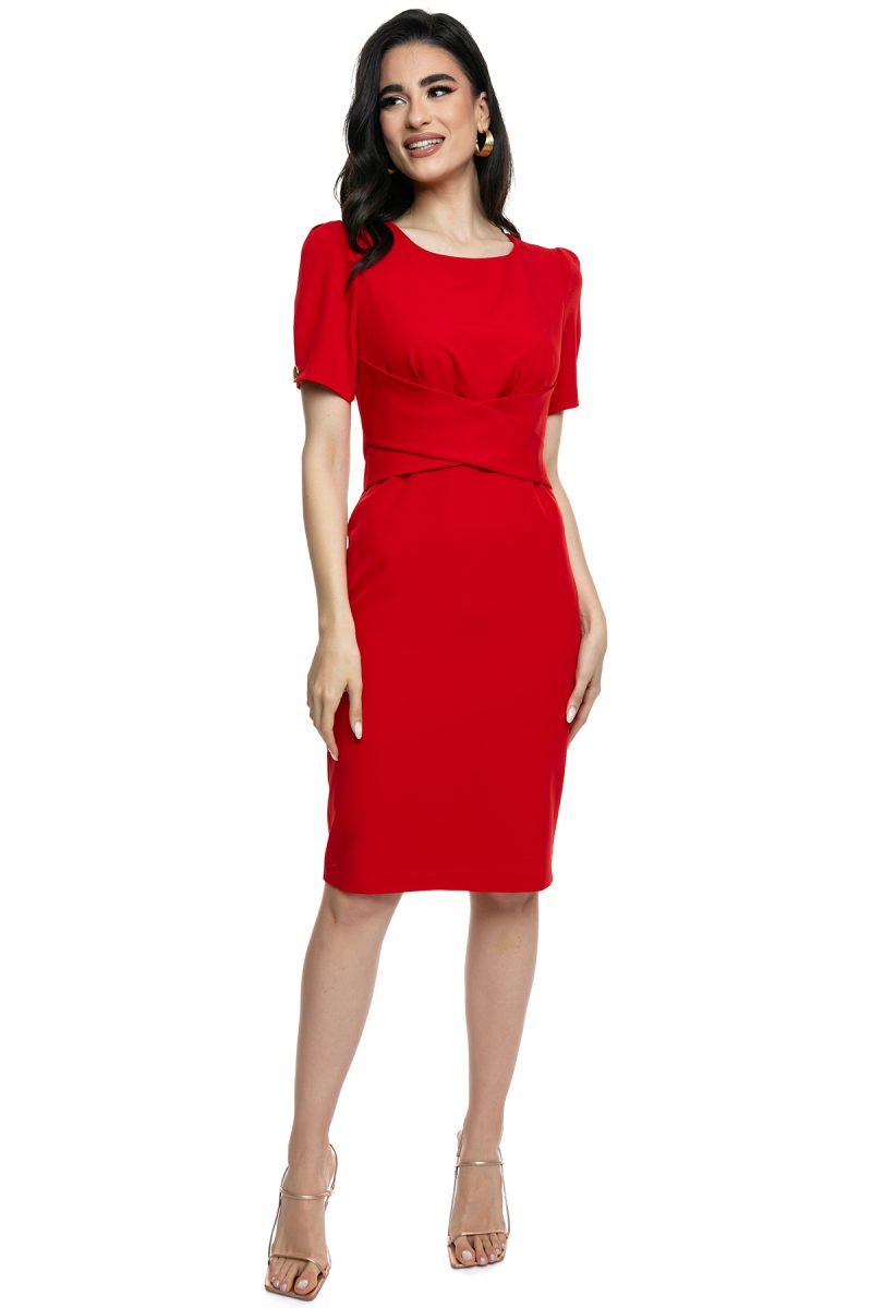 Κλασικό κόκκινο φόρεμα μίντι