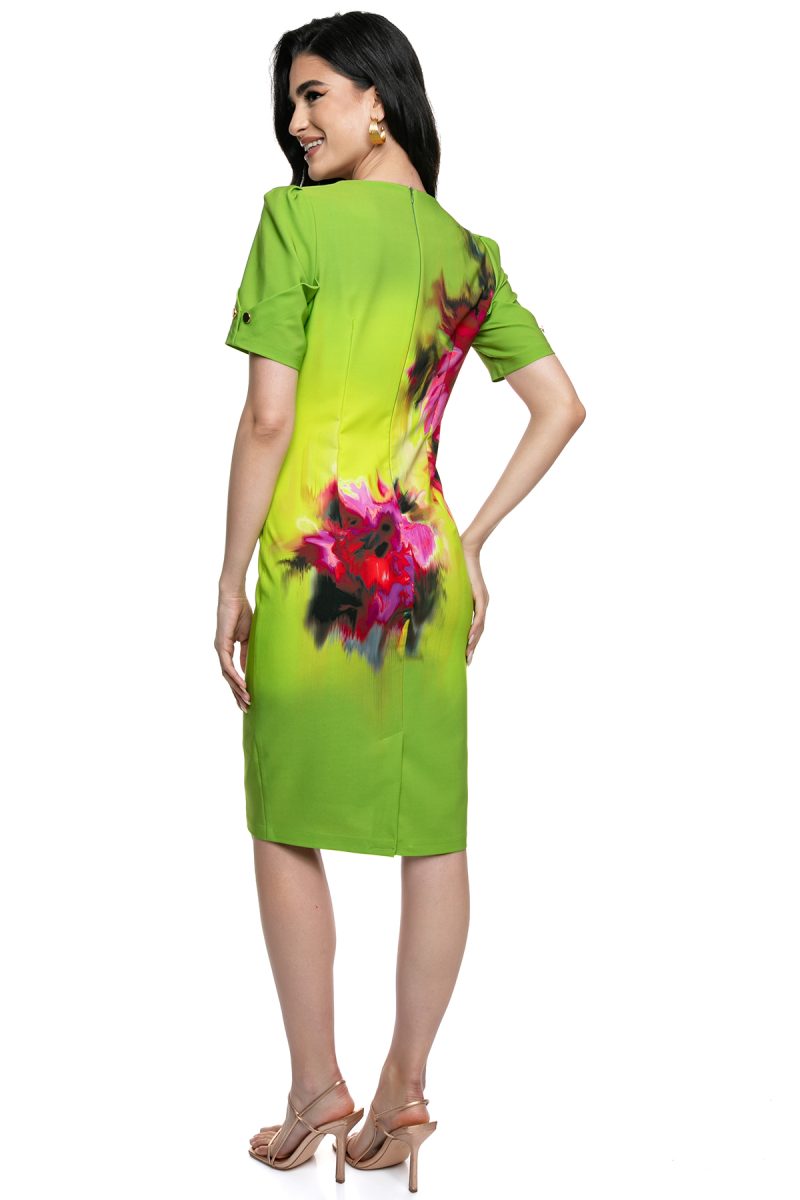 Φλοράλ Φόρεμα Μίντι Καταπράσινο: Εντυπωσιακό Σχέδιο για Άνοιξη και Καλοκαίρι