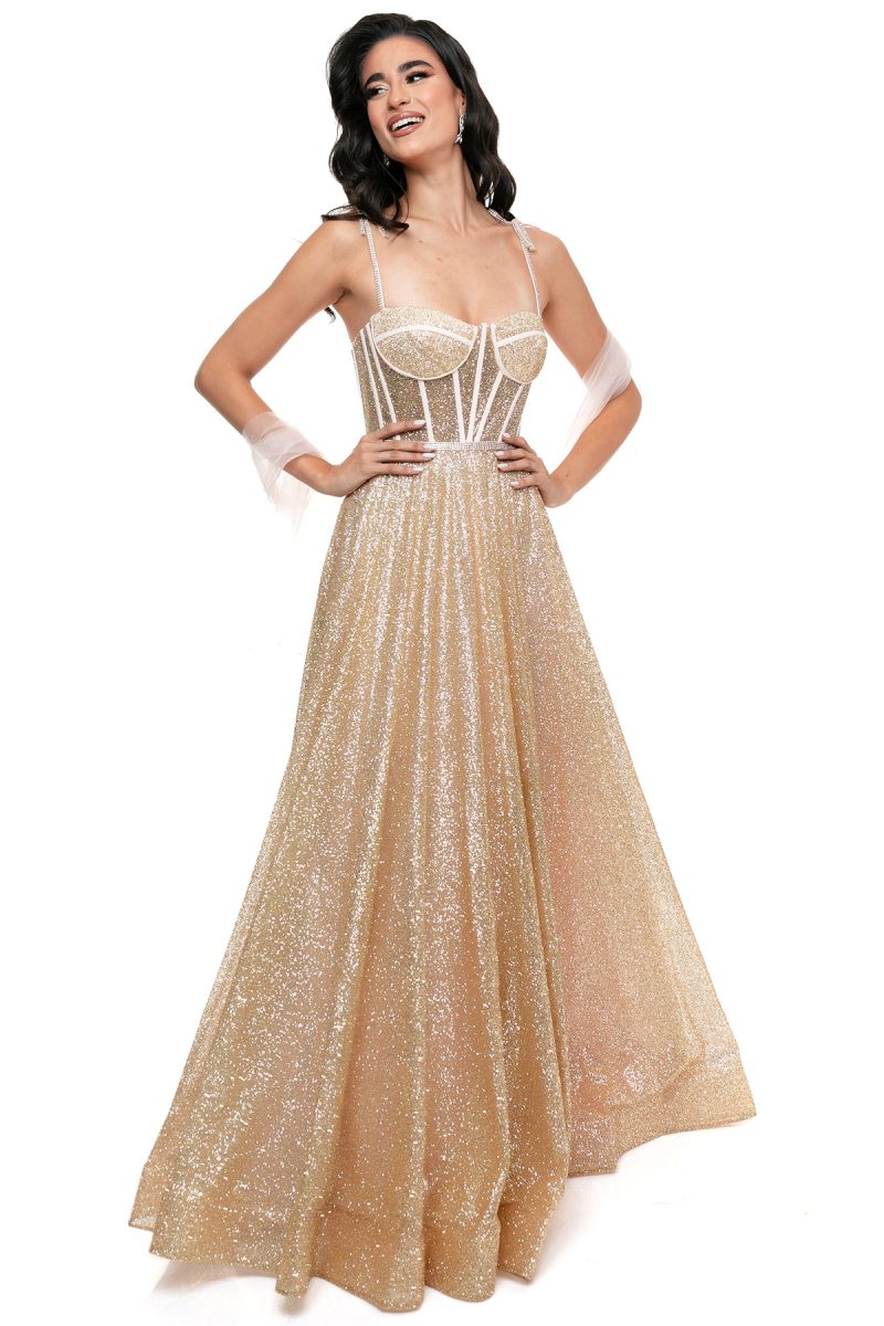 Maxi Evening Dress with Glitter and | Rich Girl Boudoir