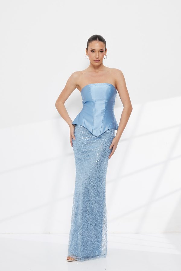 sachin and babi light blue dress womens elegant floral shoulder maxi dress floral