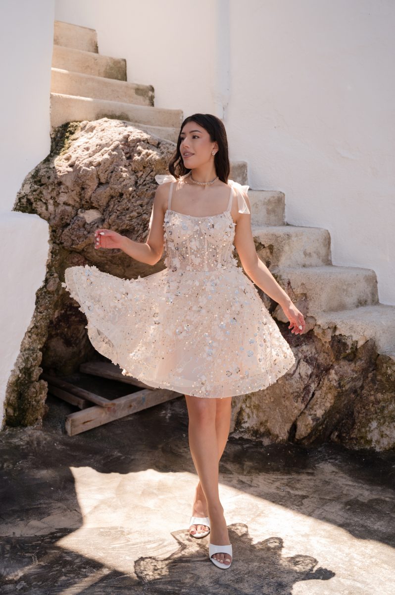 Mini Dress with Tulle & 3D Flowers – | Rich Girl Boudoir