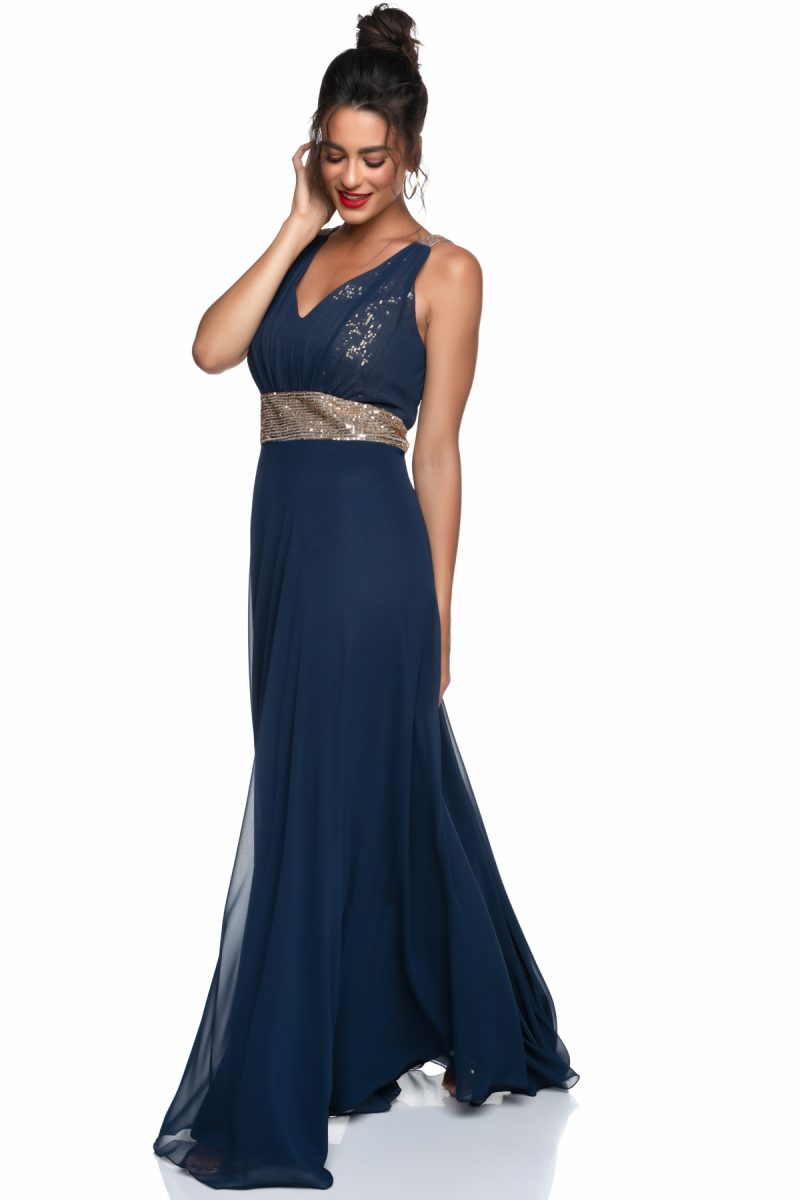 Μπλε Αμπιγιέ Κλασσικό Φόρεμα